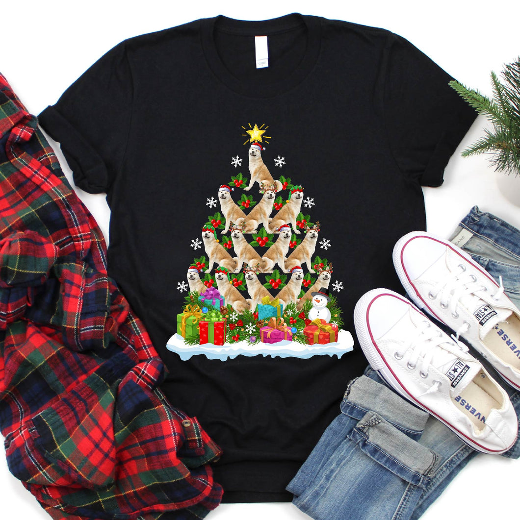 Akita Dog Christmas Tree Akita Xmas T-Shirt for Men Women Girls Kids