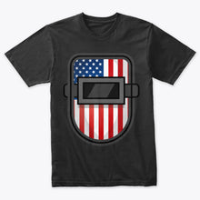 Load image into Gallery viewer, Men Women USA Patriotic American Flag Welding Helmet T-Shirt
