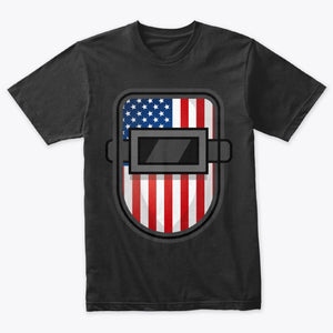 Men Women USA Patriotic American Flag Welding Helmet T-Shirt