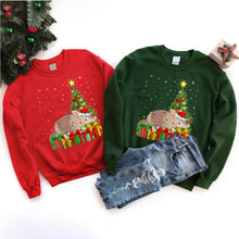 Load image into Gallery viewer, Armadillo Reindeer Santa Hat Christmas Lighting Tree Shirt Armadillo Xmas T-Shirt
