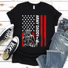Load image into Gallery viewer, Mens Vintage Camouflage American Flag Army Daddy Father&#39;s Day T-Shirt
