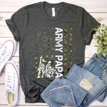 Load image into Gallery viewer, Mens Vintage Camouflage American Flag Army Papa Father&#39;s Day T-Shirt

