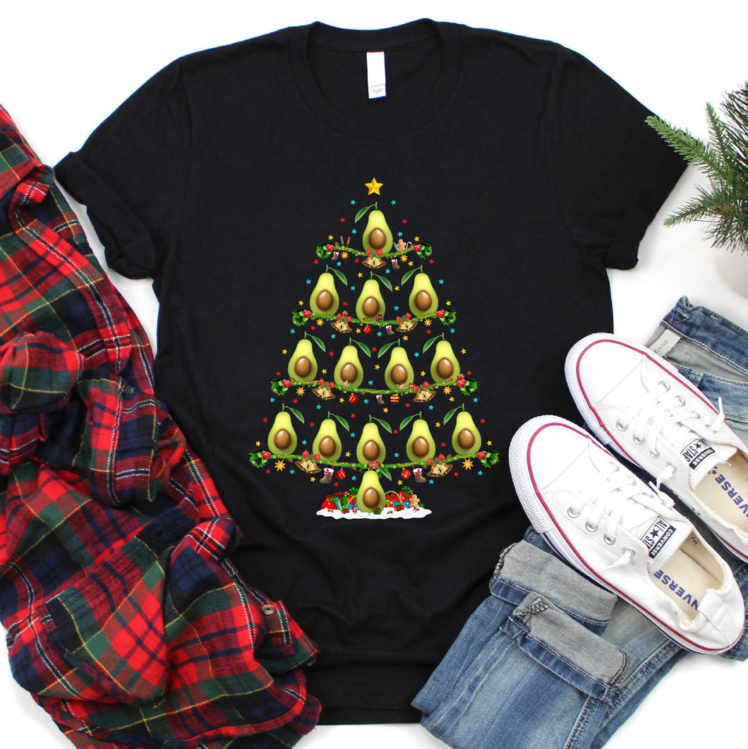 Avocado Xmas Tree Funny Avocado Christmas T-Shirt