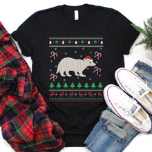Load image into Gallery viewer, Ugly Badger Xmas Sweater Style Santa Badger Christmas T-Shirt
