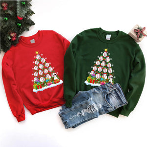 Baseball Christmas Tree Baseball Xmas T-Shirt for Men Women Girls Kids