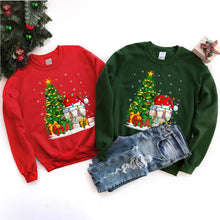Load image into Gallery viewer, Baseball Xmas Lighting Santa Hat Baseball Christmas Tree T-Shirt
