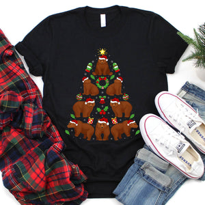 Bear Christmas Tree Bear Xmas T-Shirt for Men Women Girls Kids