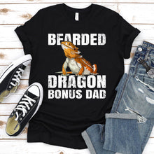 Load image into Gallery viewer, Bearded Dragon Lover Bearded Dragon Bonus Dad Fathers Day T-shirt
