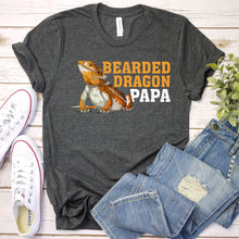 Load image into Gallery viewer, Bearded Dragon Shirt Bearded Dragon Papa Fathers Day T-shirt
