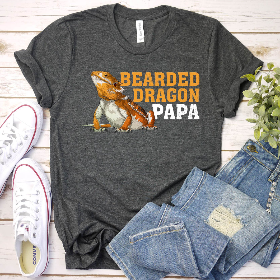 Bearded Dragon Shirt Bearded Dragon Papa Fathers Day T-shirt