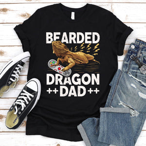 Video Game Lover Funny Gamer Bearded dragon Dad Father's Day T-Shirt
