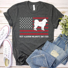 Load image into Gallery viewer, Best Alaskan Malamute Dad Ever Usa Flag Alaskan Malamute Fathers Day T-shirt
