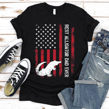 Load image into Gallery viewer, Vintage Best Alligator Dad Ever Usa Flag Alligator Fathers Day T-shirt
