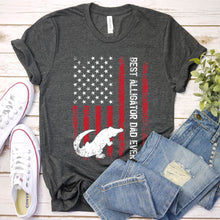 Load image into Gallery viewer, Vintage Best Alligator Dad Ever Usa Flag Alligator Fathers Day T-shirt
