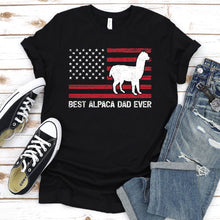 Load image into Gallery viewer, Best Alpaca Dad Ever Usa Flag Alpaca Fathers Day T-shirt
