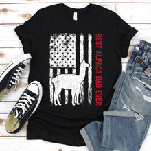 Load image into Gallery viewer, Best Alpaca Dad Ever Usa Flag Alpaca Fathers Day T-shirt
