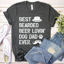 Load image into Gallery viewer, Vintage Best Bearded Beer Lovin&#39; Dog Dad Ever Father&#39;s Day T-Shirt
