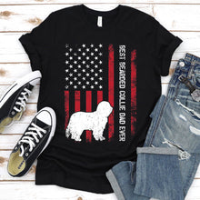 Load image into Gallery viewer, Vintage Best Bearded Collie Dad Ever Usa Flag Bearded Collie Fathers Day T-shirt

