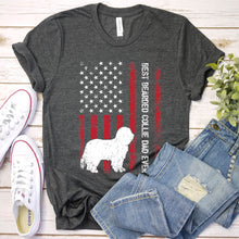 Load image into Gallery viewer, Vintage Best Bearded Collie Dad Ever Usa Flag Bearded Collie Fathers Day T-shirt
