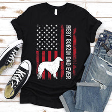 Load image into Gallery viewer, Vintage Best Borzoi Ever Usa Flag Borzoi Fathers Day T-shirt
