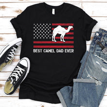 Load image into Gallery viewer, Best Camel Dad Ever Usa Flag Camel Fathers Day T-shirt
