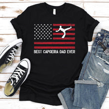 Load image into Gallery viewer, Best Capoeira Dad Ever Usa Flag Capoeira Fathers Day T-shirt
