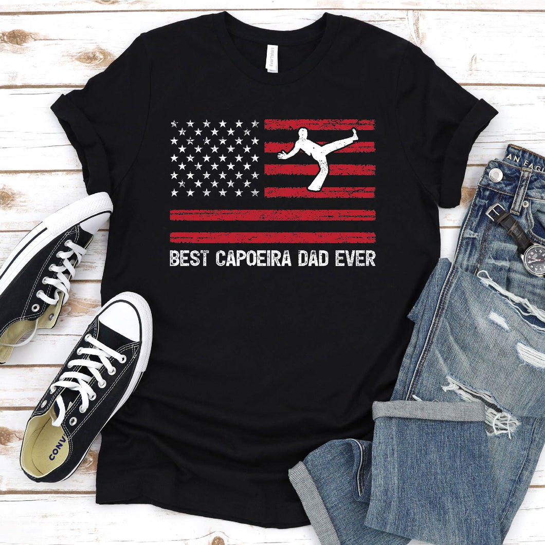 Best Capoeira Dad Ever Usa Flag Capoeira Fathers Day T-shirt
