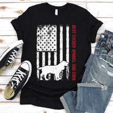 Load image into Gallery viewer, Best Cocker Spaniel Dad Ever Usa Flag Cocker Spaniel Fathers Day T-shirt
