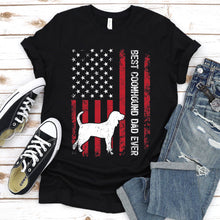 Load image into Gallery viewer, Vintage Best Coonhound Ever Usa Flag Coonhound Fathers Day T-shirt
