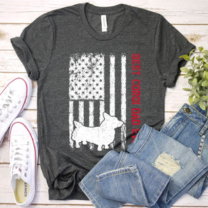 Best Corgi Dad Ever Usa Flag Corgi Fathers Day T-shirt