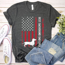 Load image into Gallery viewer, Vintage Best Dachshund Ever Usa Flag Dachshund Fathers Day T-shirt
