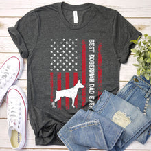 Load image into Gallery viewer, Vintage Best Dobermann Ever Usa Flag Dobermann Fathers Day T-shirt
