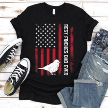 Load image into Gallery viewer, Vintage Best Finches Dad Ever Usa Flag Finches Fathers Day T-shirt
