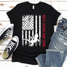 Load image into Gallery viewer, Best Gecko Dad Ever Usa Flag Gecko Fathers Day T-shirt
