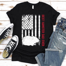 Load image into Gallery viewer, Best Hamster Dad Ever Usa Flag Hamster Fathers Day T-shirt
