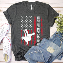 Load image into Gallery viewer, Vintage Best Hip Hop Dad Ever Usa Flag Hip Hop Fathers Day T-shirt
