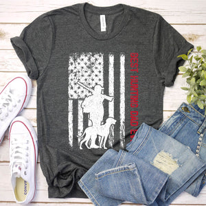 Best Hunting Dad Ever Usa Flag Hunting Fathers Day T-shirt