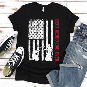 Best Kendo Dad Ever Usa Flag Kendo Fathers Day T-shirt