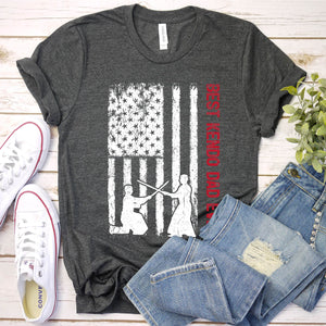 Best Kendo Dad Ever Usa Flag Kendo Fathers Day T-shirt