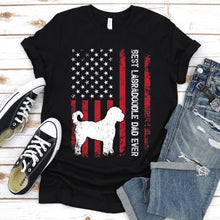 Load image into Gallery viewer, Vintage Best Labradoodle Dad Ever Usa Flag Labradoodle Fathers Day T-shirt
