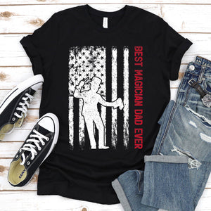 Best Magician Dad Ever Usa Flag Magician Fathers Day T-shirt