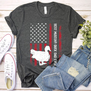 Vintage Best Muscovy Dad Ever Usa Flag Muscovy Fathers Day T-shirt