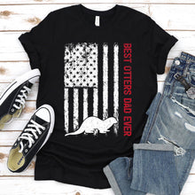 Load image into Gallery viewer, Best Otters Dad Ever Usa Flag Otters Fathers Day T-shirt
