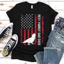 Load image into Gallery viewer, Vintage Best Parrot Dad Ever Usa Flag Parrot Fathers Day T-shirt
