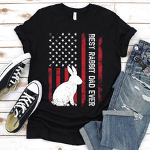 Load image into Gallery viewer, Vintage Best Rabbit Dad Ever Usa Flag Rabbit Fathers Day T-shirt
