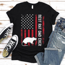 Load image into Gallery viewer, Vintage Best Rat Dad Ever Usa Flag Rat Fathers Day T-shirt
