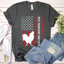 Load image into Gallery viewer, Vintage Best Roosters Dad Ever Usa Flag Roosters Fathers Day T-shirt
