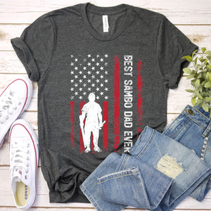 Vintage Best Sambo Dad Ever Usa Flag Sambo Fathers Day T-shirt