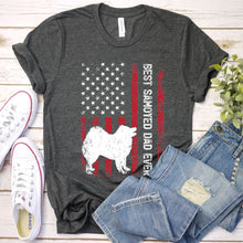 Load image into Gallery viewer, Vintage Best Samoyed Dad Ever Usa Flag Samoyed Fathers Day T-shirt
