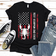 Load image into Gallery viewer, Vintage Best Scorpion Dad Ever Usa Flag Scorpion Fathers Day T-shirt
